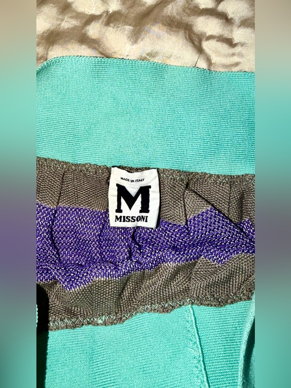 Missoni Striped Knit Skirt in Mint, Purple, Green & Black - Picture 2 of 8